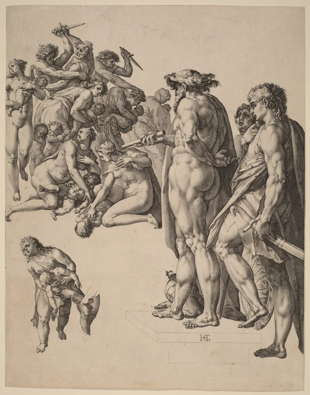 The Massacre of the Innocents, by Hendrik Goltzius, ink, 1586