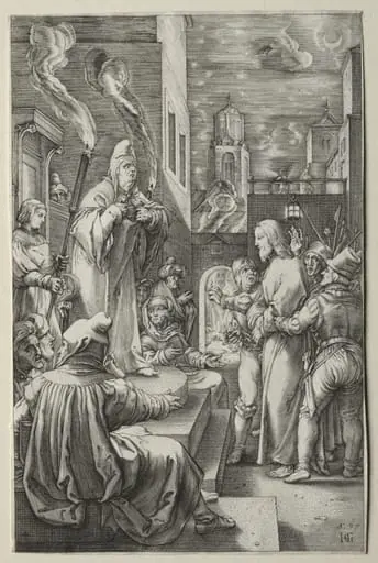 The Passion: Christ before Caiaphas, by Hendrik Goltzius