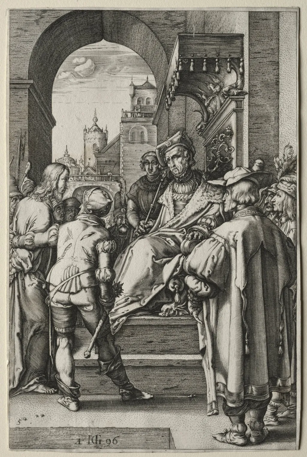 The Passion: Christ before Pilate, by Hendrik Goltzius, 1596