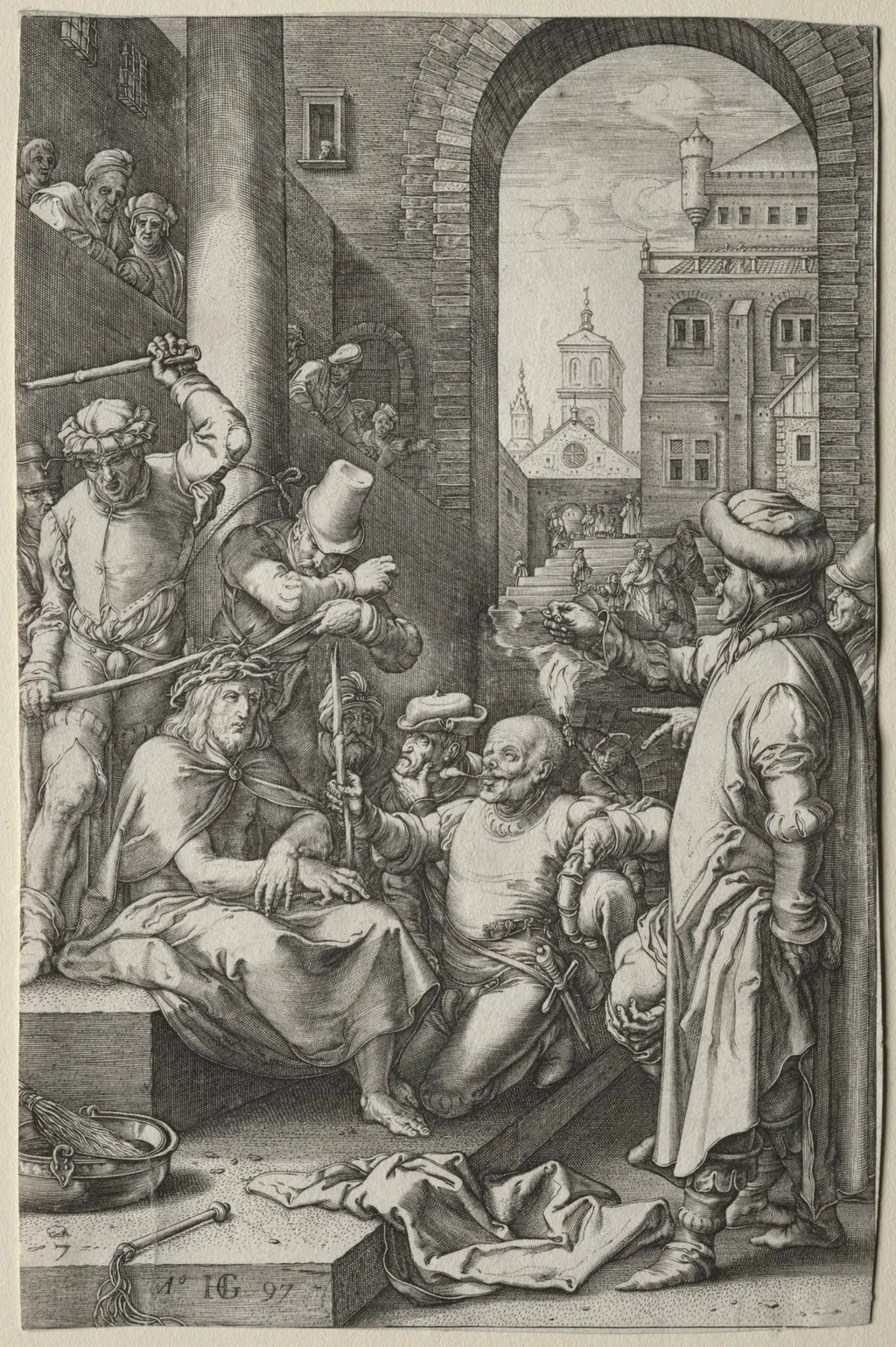The Passion: The Crowning with Thorns, by Hendrik Goltzius, 1597