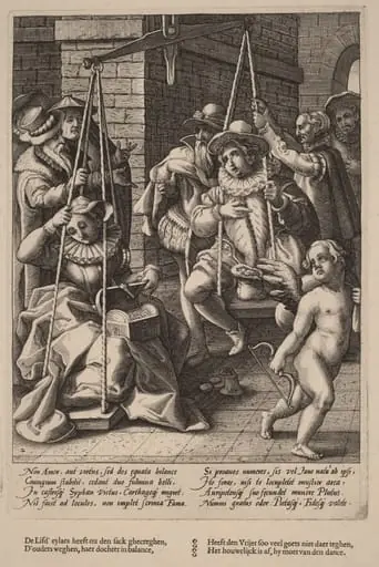 The Scales of Marriage, by Hendrik Goltzius