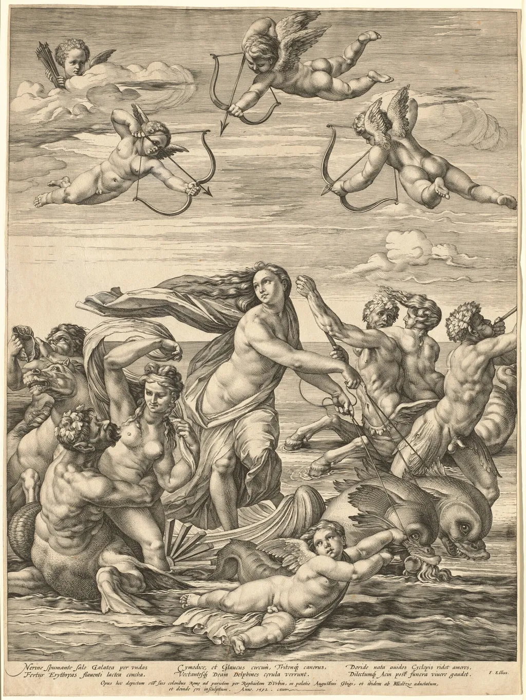 The Triumph of Galatea, by Hendrik Goltzius, ink, 1592