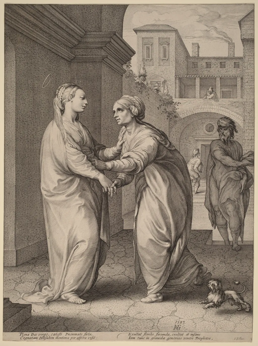 The Visitation, by Hendrik Goltzius, ink, 1593