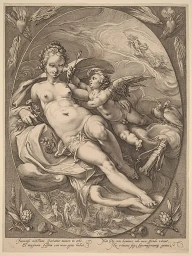 Venus and Cupid, by Hendrik Goltzius