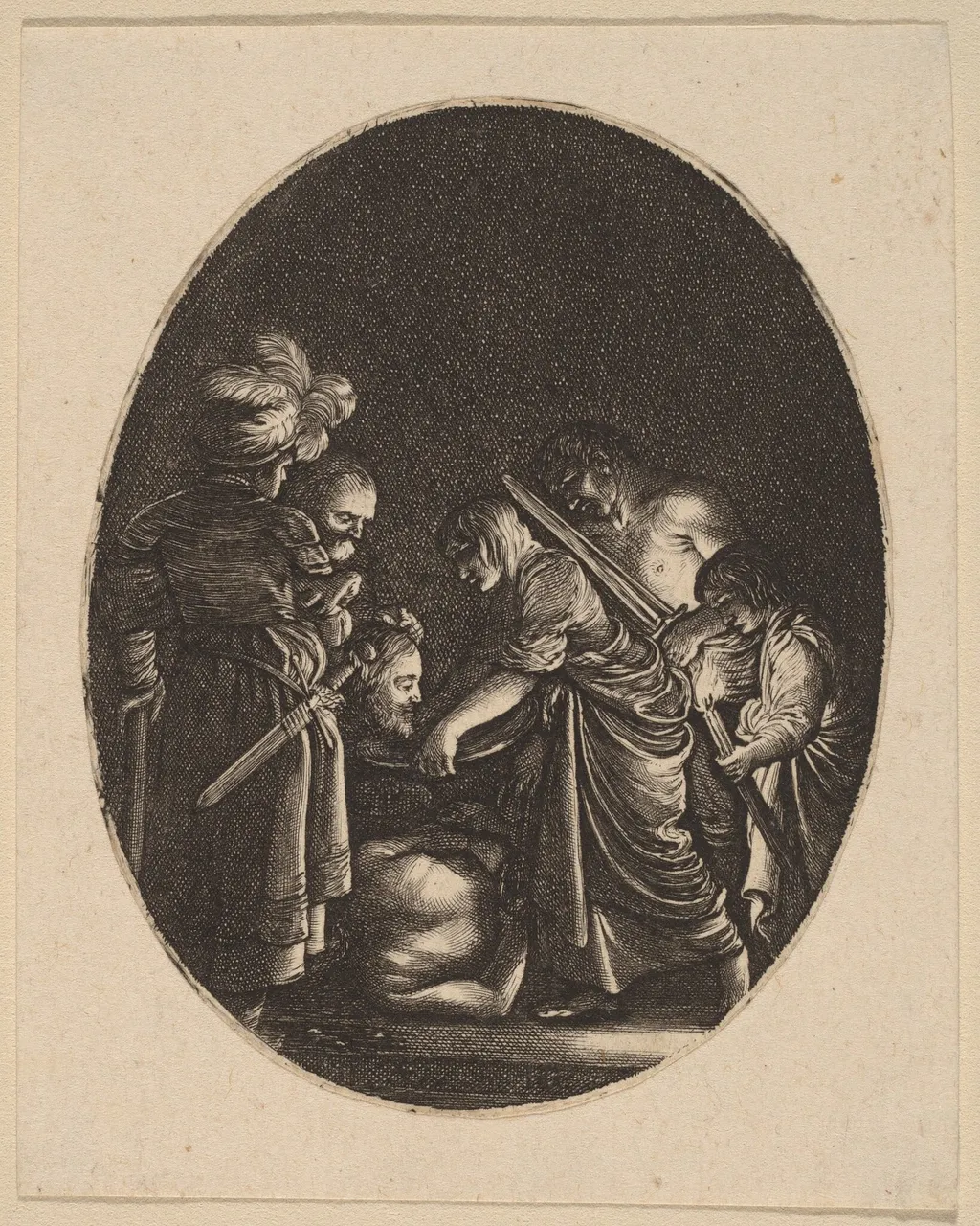 Beheading of Saint John the Baptist, by Hendrik Goudt, ink, 1616
