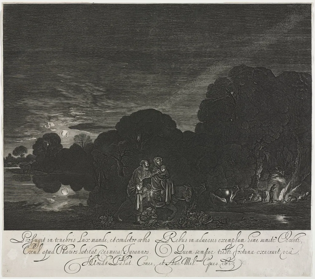 The Flight into Egypt (Night), by Hendrik Goudt, 1613