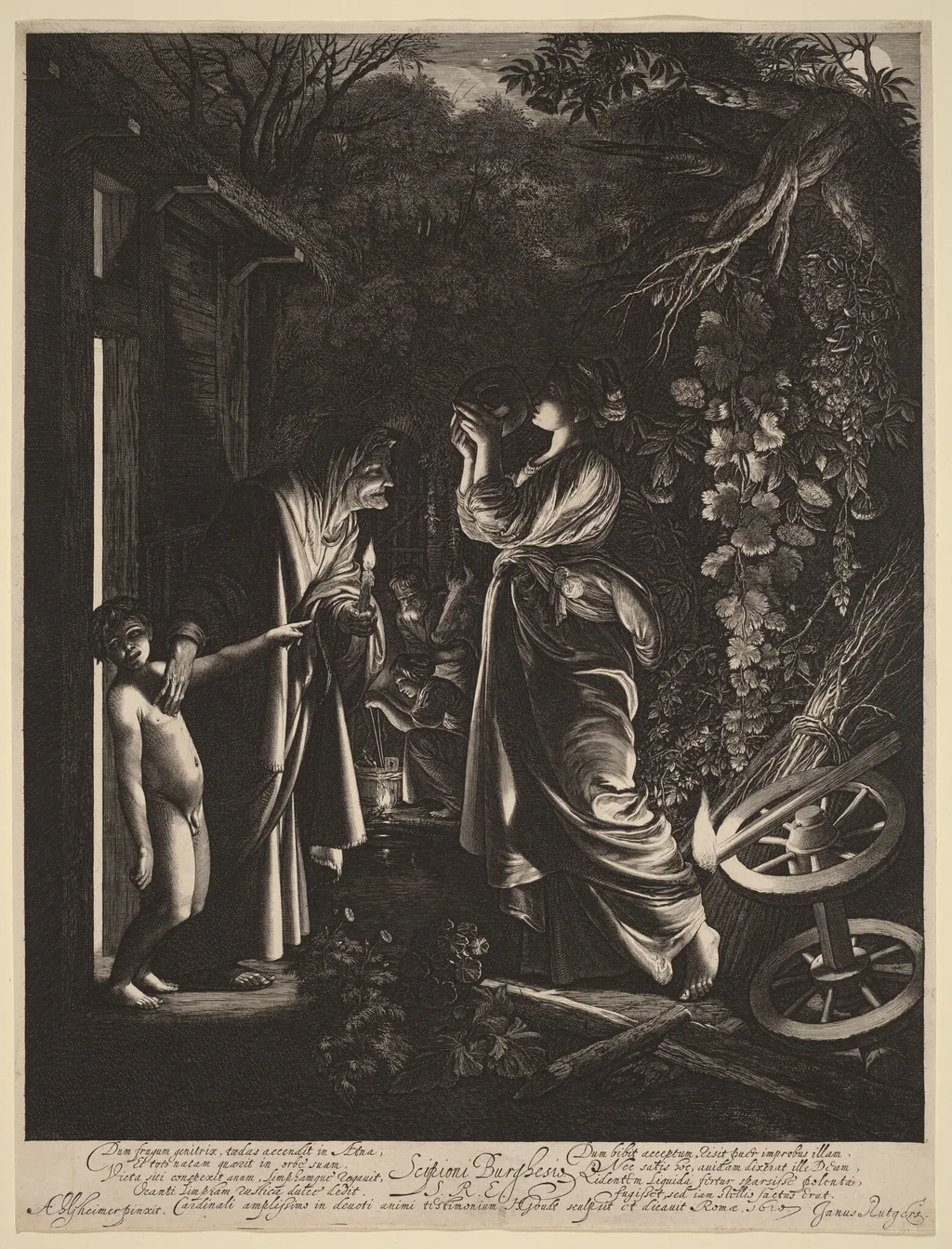 The Mocking of Ceres, by Hendrik Goudt, ink, 1610
