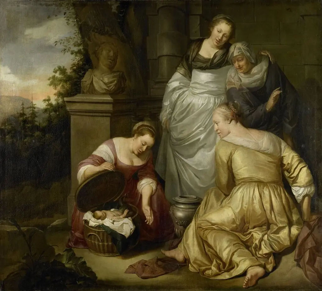 The daughters of Cecrops find Erechthonius, by Hendrik Heerschop