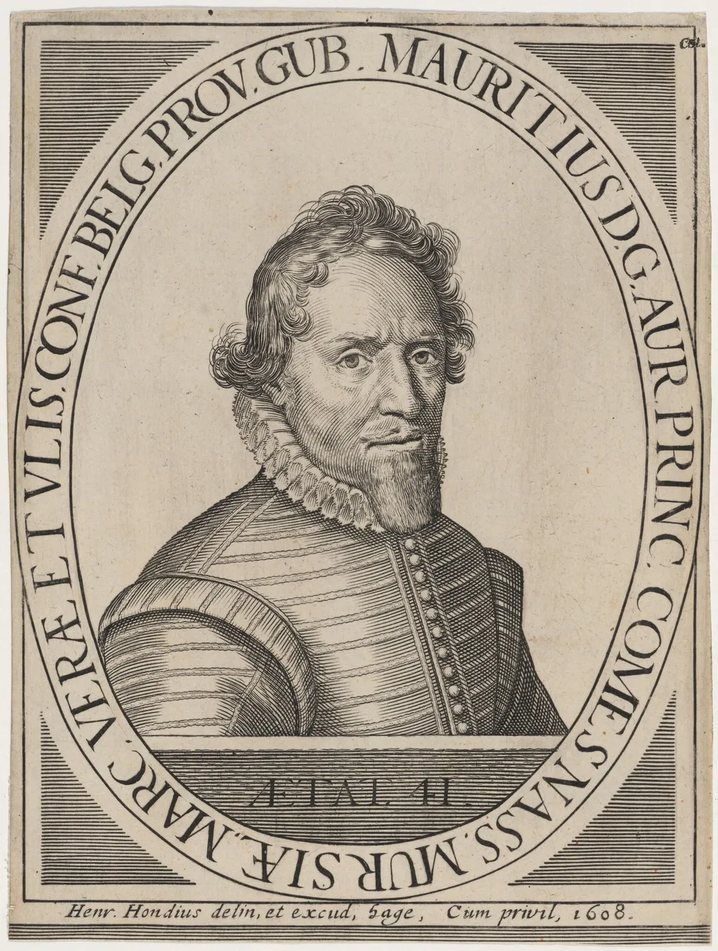 Maurice, Prince of Orange, by Hendrik Hondius I, ink, 1608