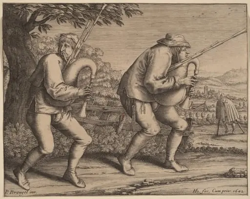 Two Bagpipe Players, by Hendrik Hondius I