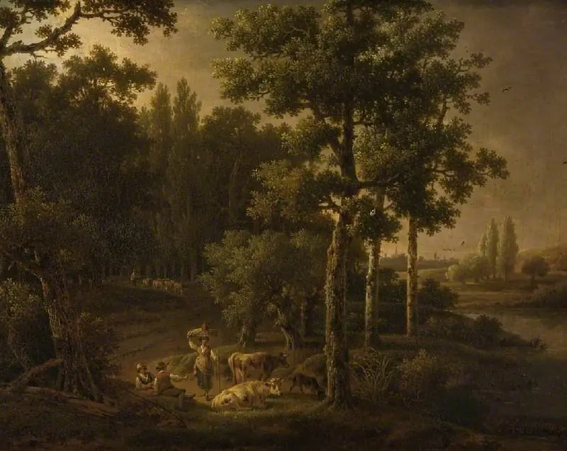 Landscape with flocks, by Hendrik-Jozef Antonissen