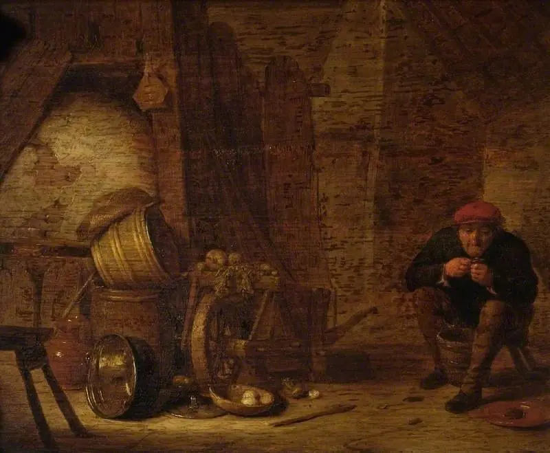 Peasant in an outhouse, by Hendrik Martenszoon Sorgh