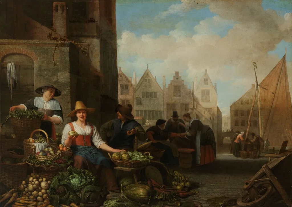 The Vegetable Market, by Hendrik Martenszoon Sorgh, oil, 1662