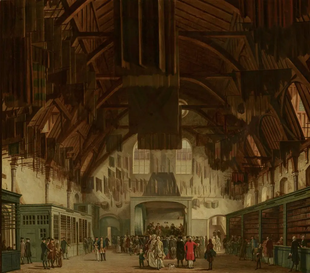 The Main Hall of the Binnenhof in The Hague, with the State Lottery Office, by Hendrik Pothoven
