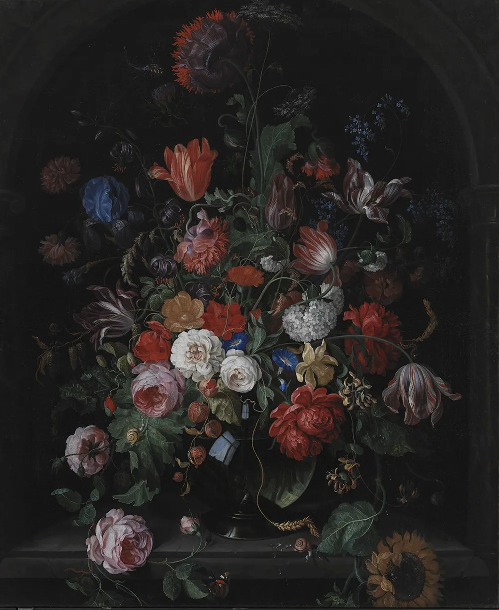 Flower Piece, by Hendrik Schoock, oil, 1692