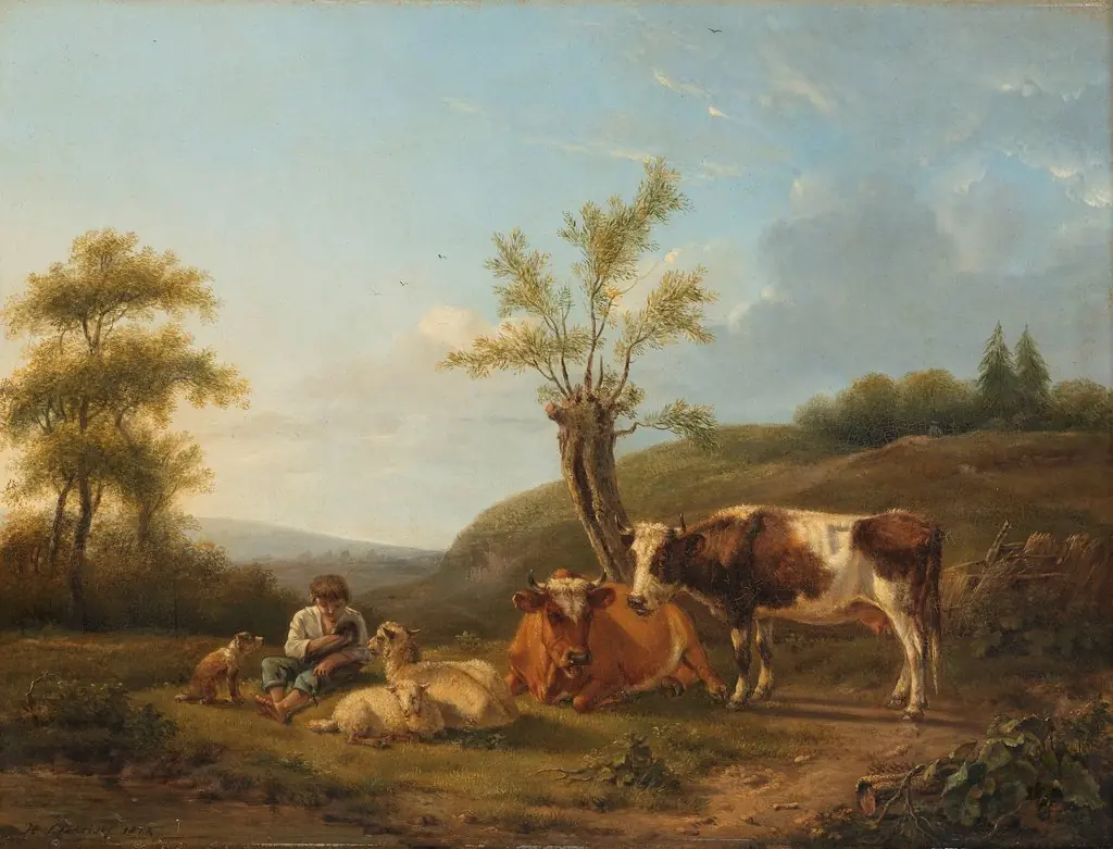 Landscape with Cattle near Darthuizen, by Hendrik Stokvisch