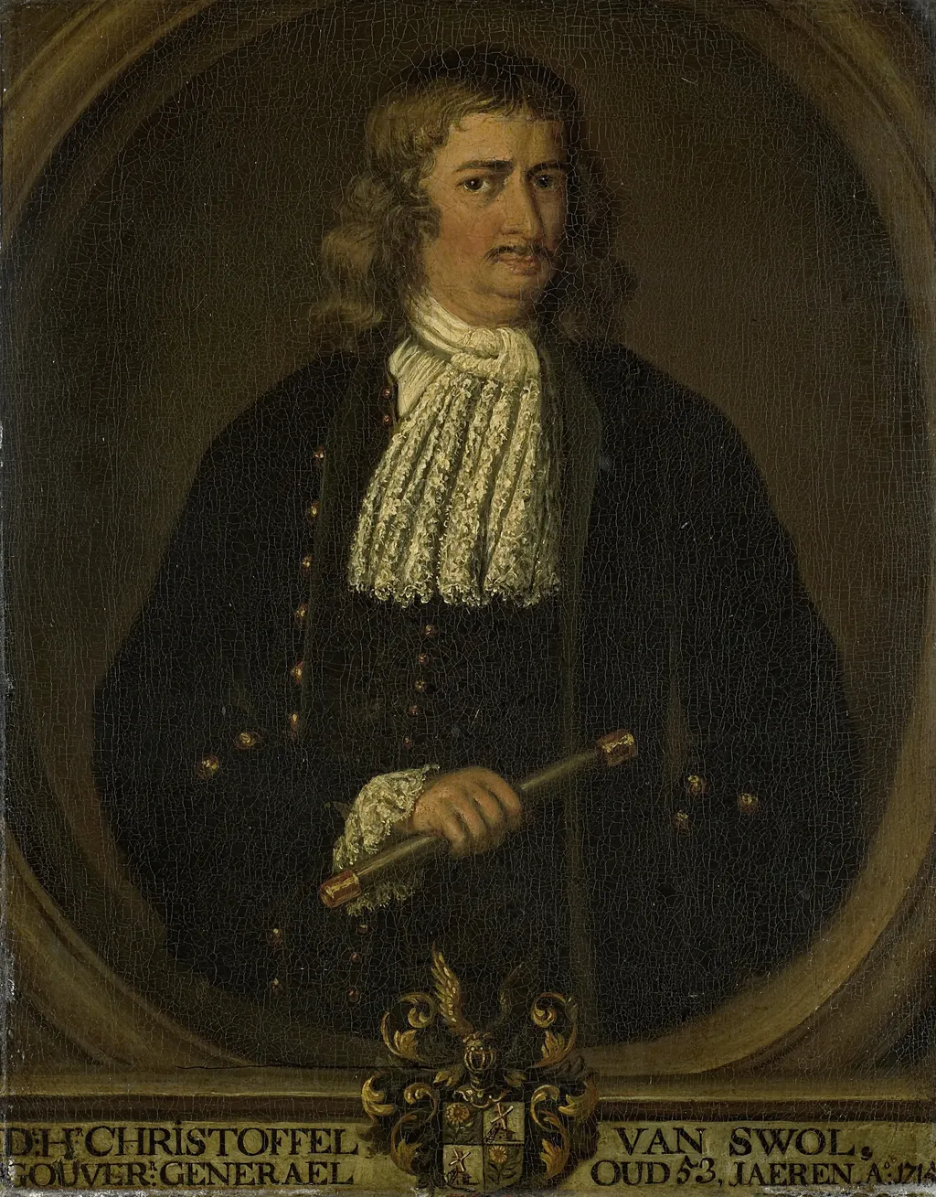 Portrait of Christoffel van Swoll (1662-1718), by Hendrik van den Bosch, oil