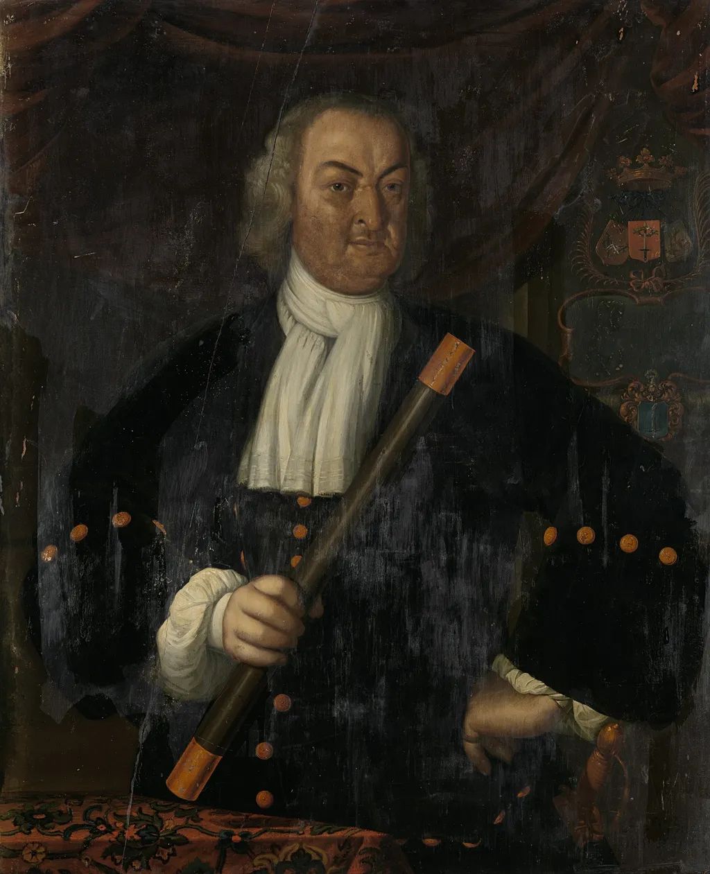 Portrait of Hendrik Swaardecroon (Hendrick Zwaardecroon), Governor General of the Dutch East Indies, by Hendrik van den Bosch, oil, 1723