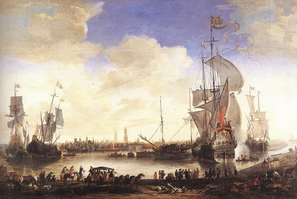 The Harbour Basin in Bruges, by Hendrik van Minderhout, oil, 1653