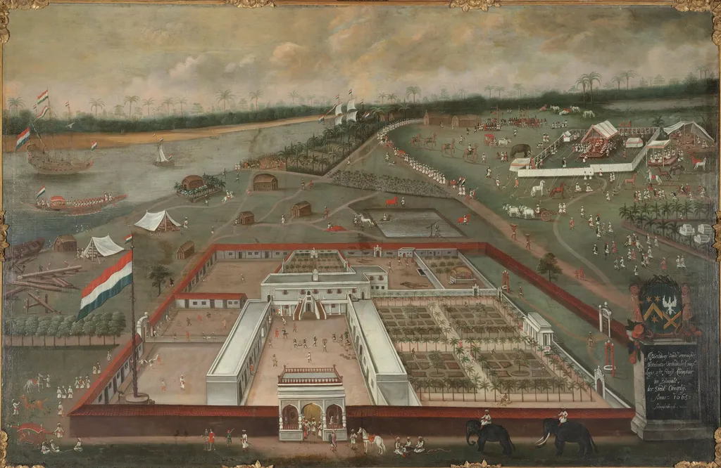 De handelsloge van de VOC in Hougly in Bengalen, by Hendrik van Schuylenburgh, unspecified, 1665