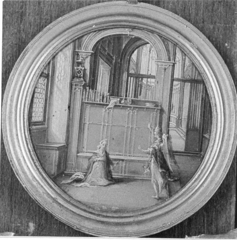 Church interior with the Annunciation to the Virgin Mary, by Hendrik van Steenwijk I, unspecified, 1588