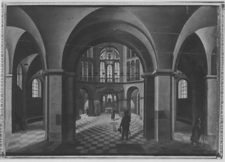 The Interior of Aachen Cathedral, by Hendrik van Steenwijk I, unspecified, 1588
