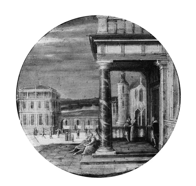 A Renaissance Portico with Elegant Figures