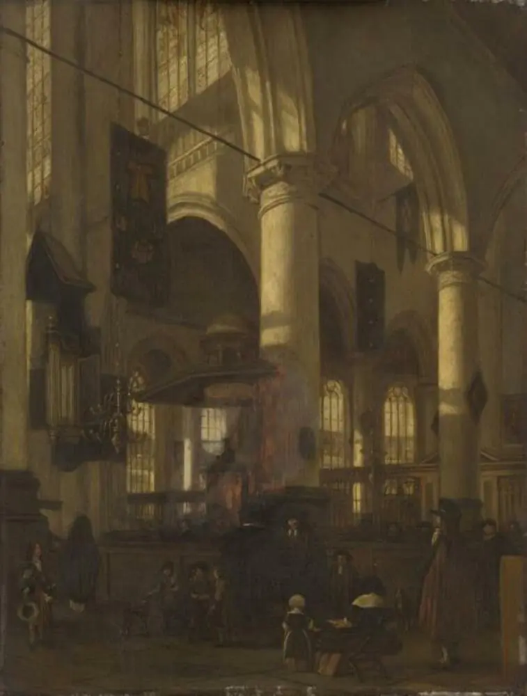 Interior of the Oude Kerk, Delft, by Hendrik van Streek