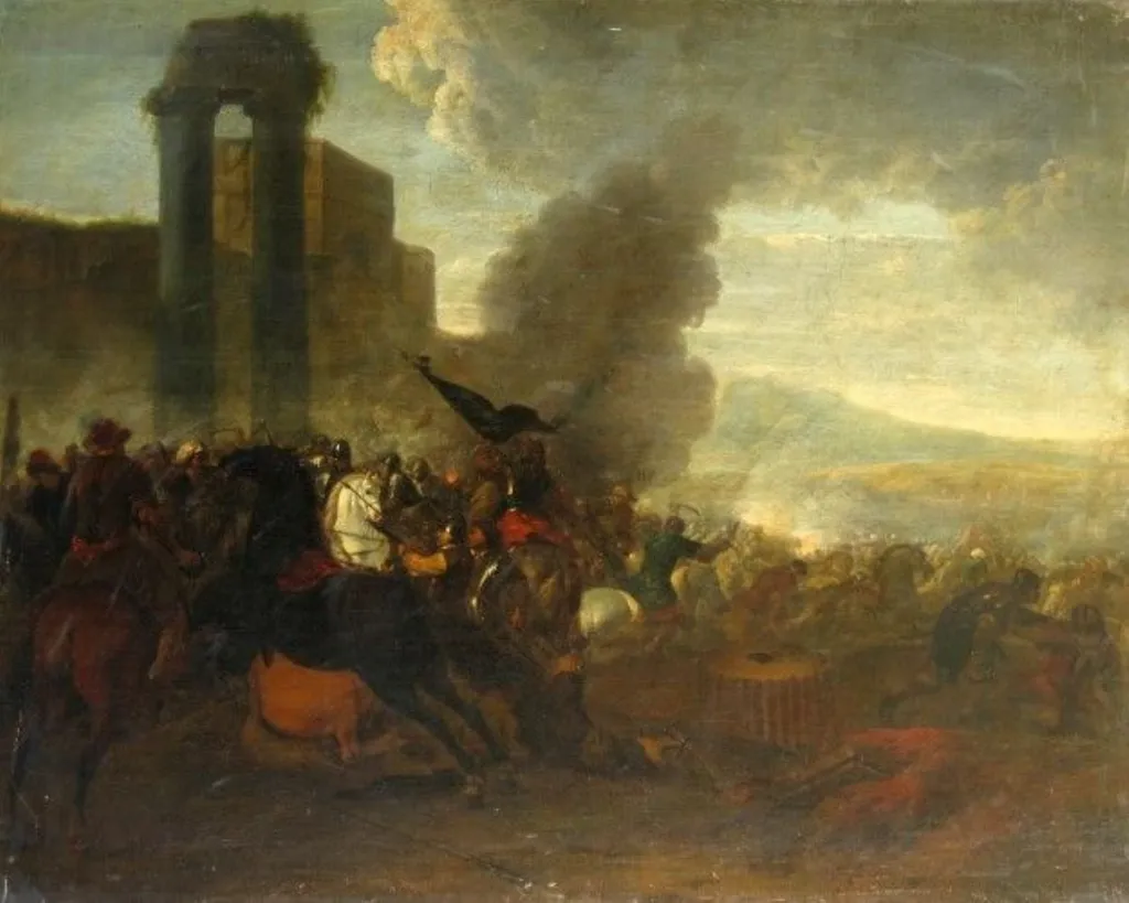 Luptă între turci și germani, by Hendrik Verschuring, unspecified