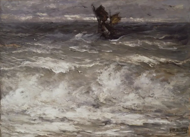 In Danger, by Hendrik Willem Mesdag, oil, 1898