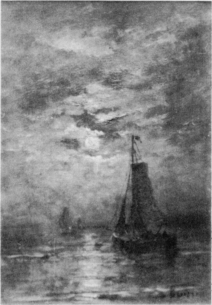 Maneschijn op zee, by Hendrik Willem Mesdag