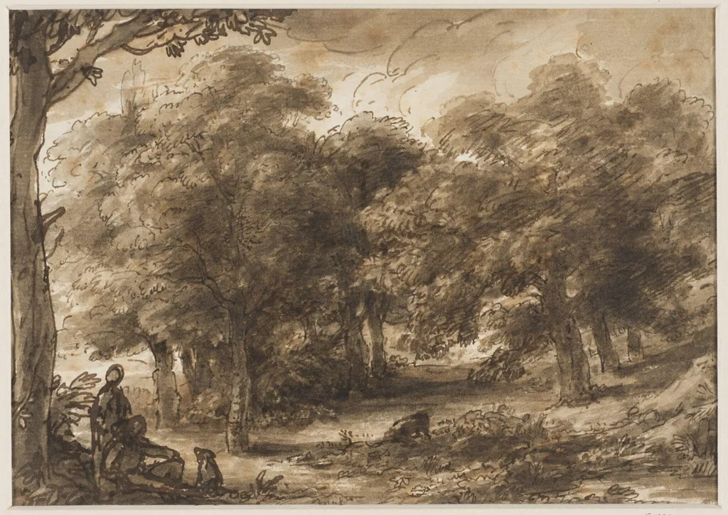 Wooded landscape with figures, by Heneage Finch, 27