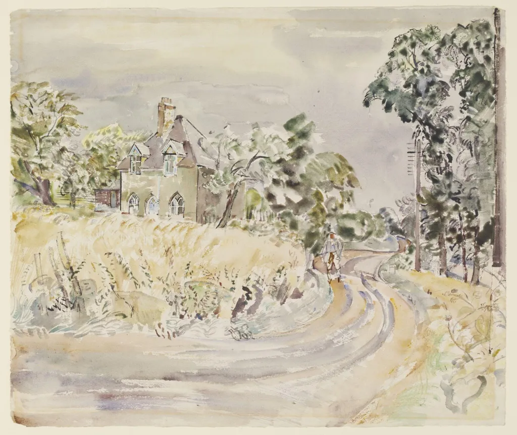 Gamekeepers Cottage (The Warren House), Cuxton Valley, by Hennell, watercolor, 1940