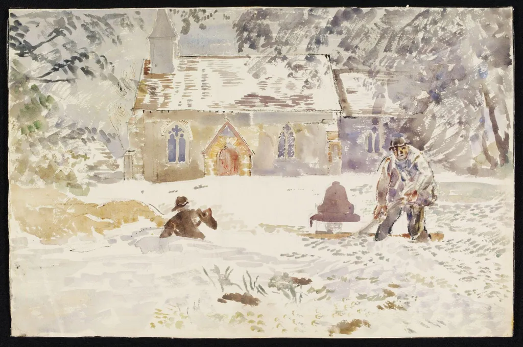 Ridley Church, by Hennell, watercolor, 1940