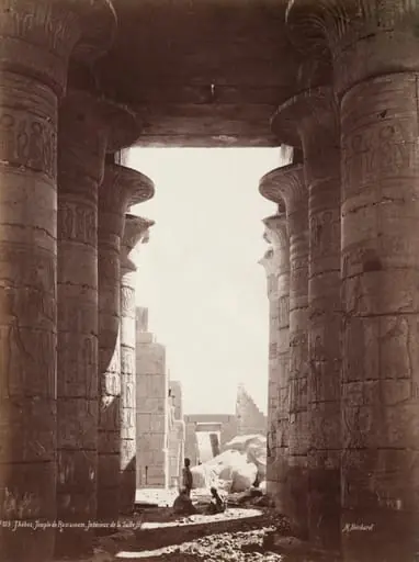 Thebes, Temple of the Ramesseum, Interior of the Hypostyle Hall, by Henri Béchard