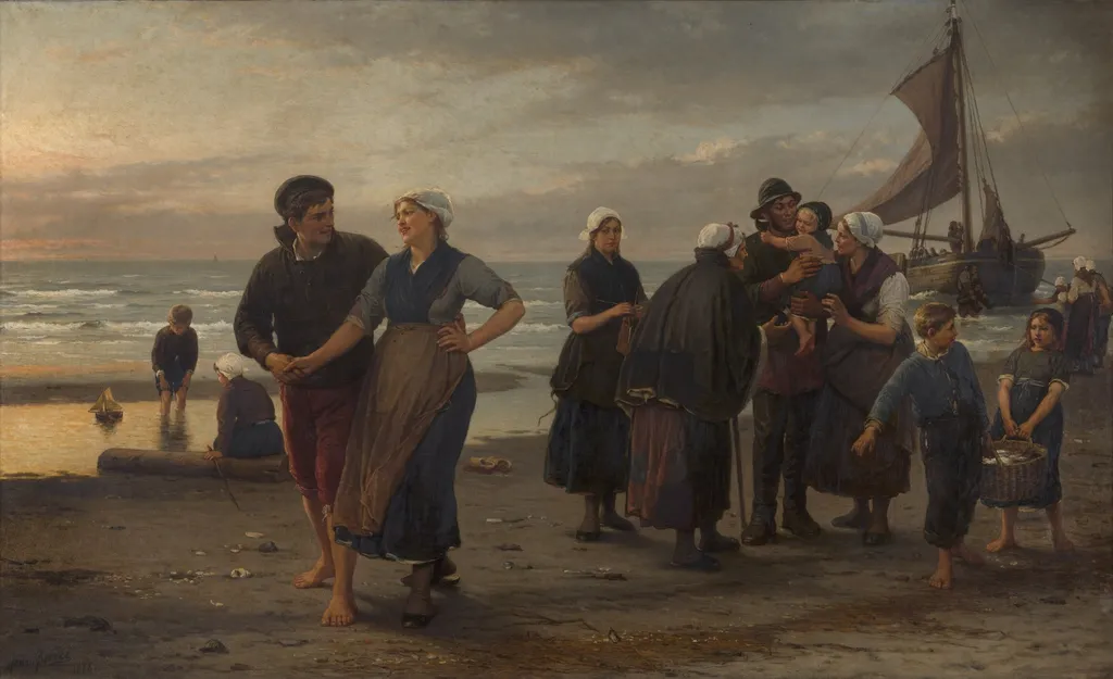 The Return, by Henri Bource, oil, 1890