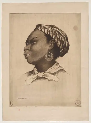 An African Woman, after Eva Gonzalès, by Henri-Charles Guérard
