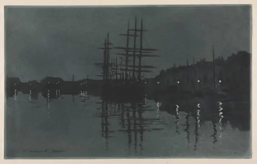 Effect of Moon at Dieppe, by Henri-Charles Guérard