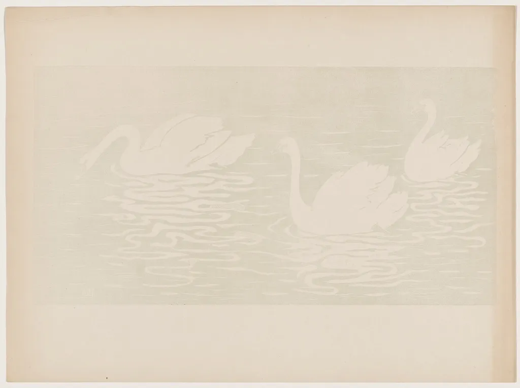 Les cygnes, by Henri-Charles Guérard, 1895