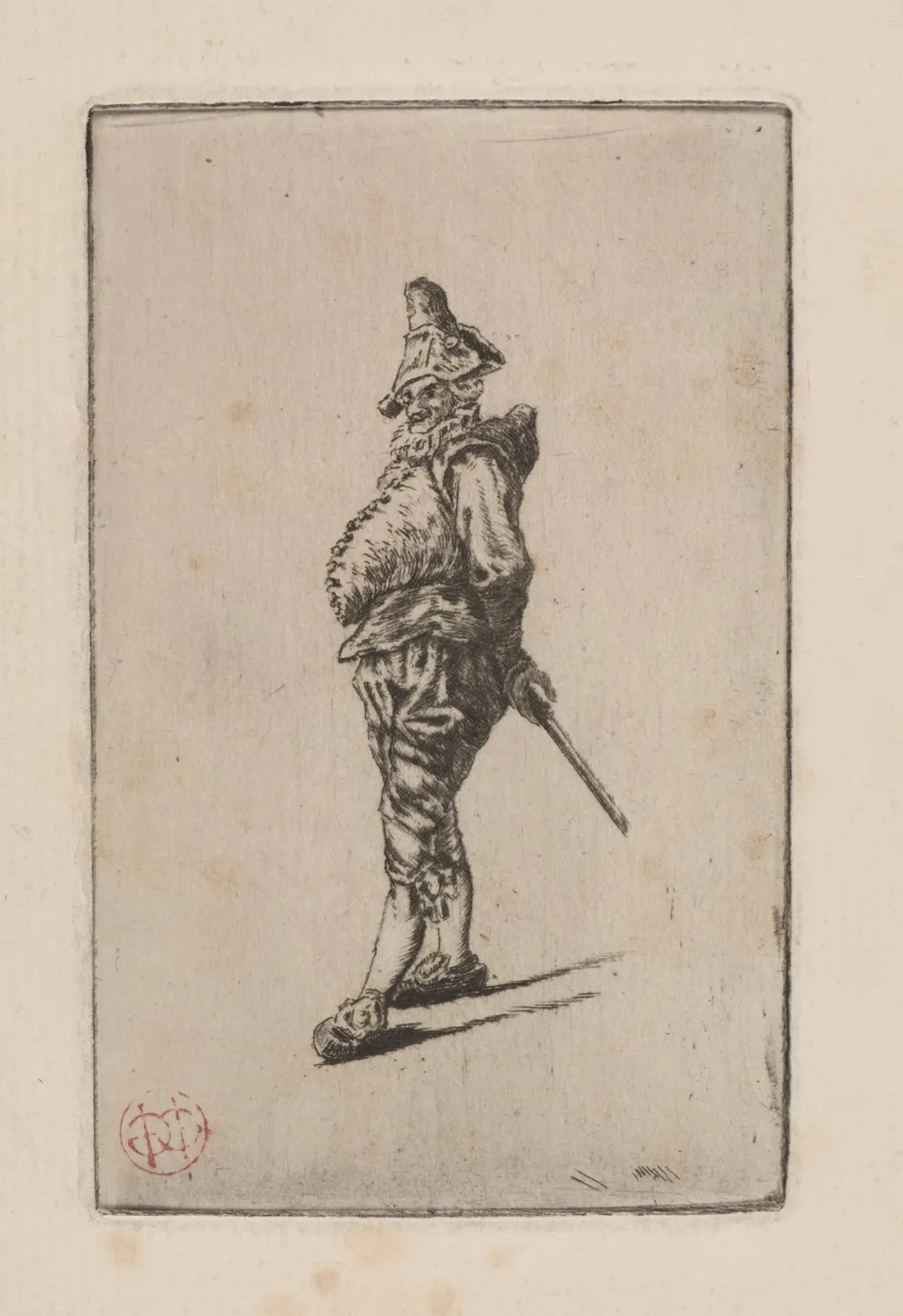 Punchinello, after Meissonier, by Henri-Charles Guérard, 1876