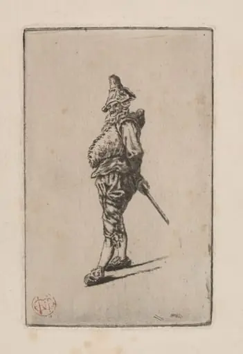 Punchinello, after Meissonier, by Henri-Charles Guérard