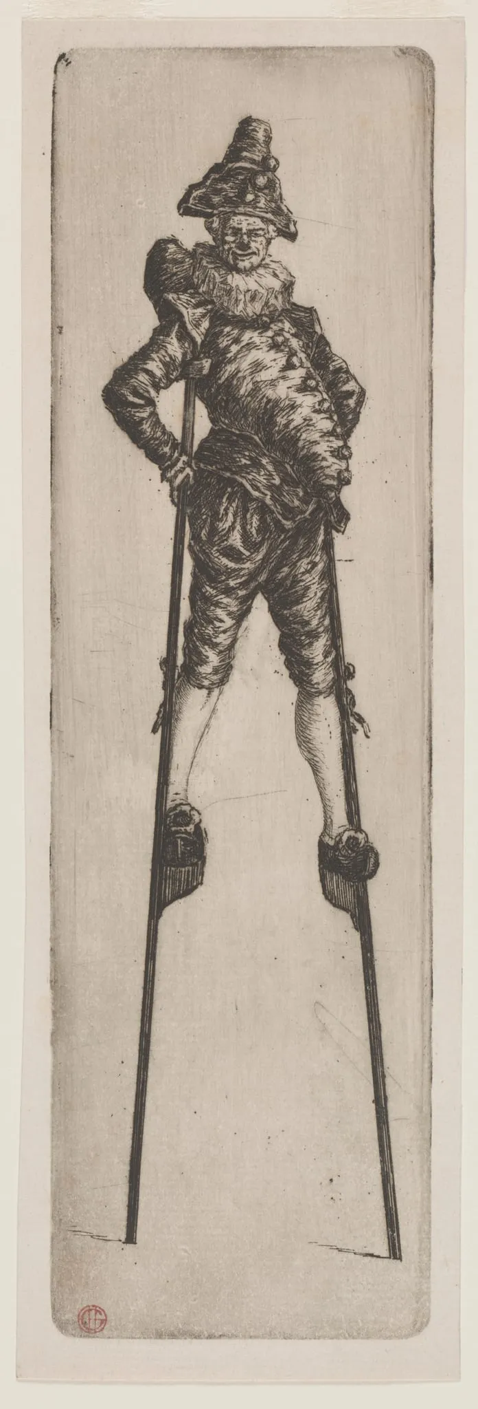Punchinello on Stilts, by Henri-Charles Guérard, 1888