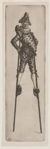 Punchinello on Stilts, by Henri-Charles Guérard