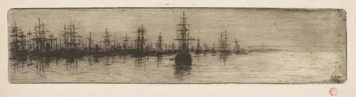 Tall Ships in a Harbor, by Henri-Charles Guérard