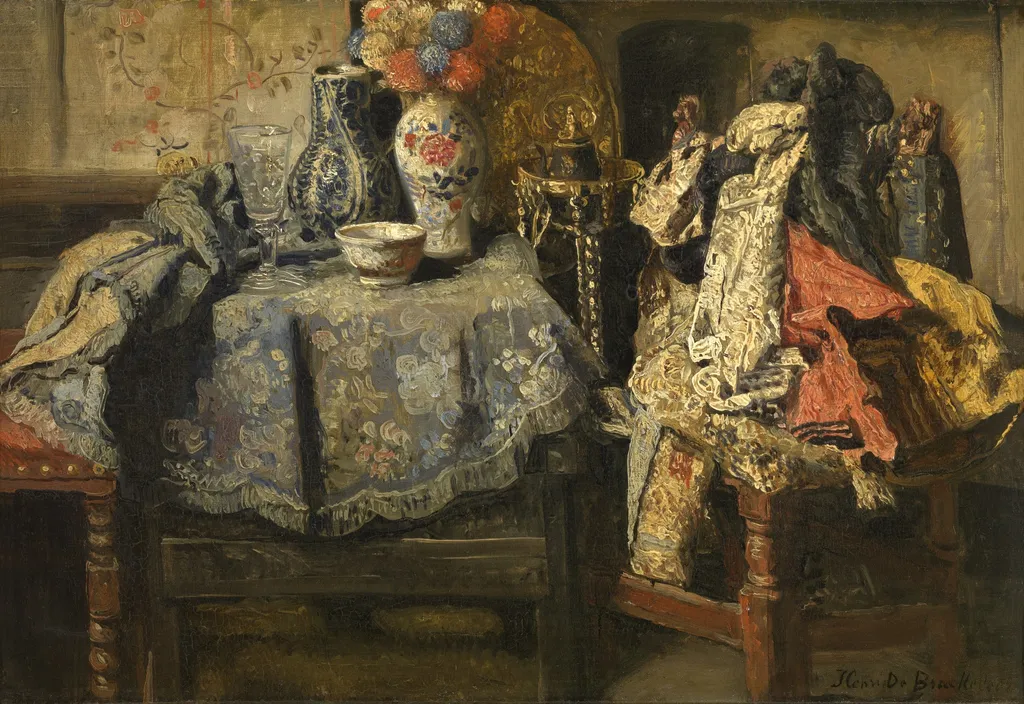 Still Life Requisites, by Henri de Braekeleer, oil, 1893