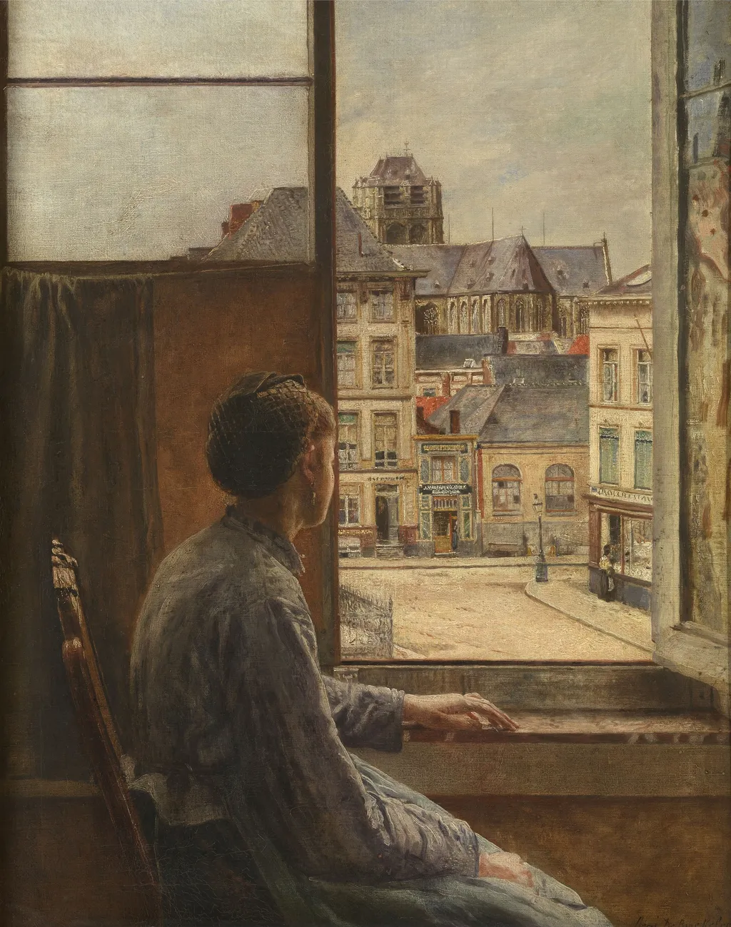 The Teniersplaats in Antwerp, by Henri de Braekeleer, oil