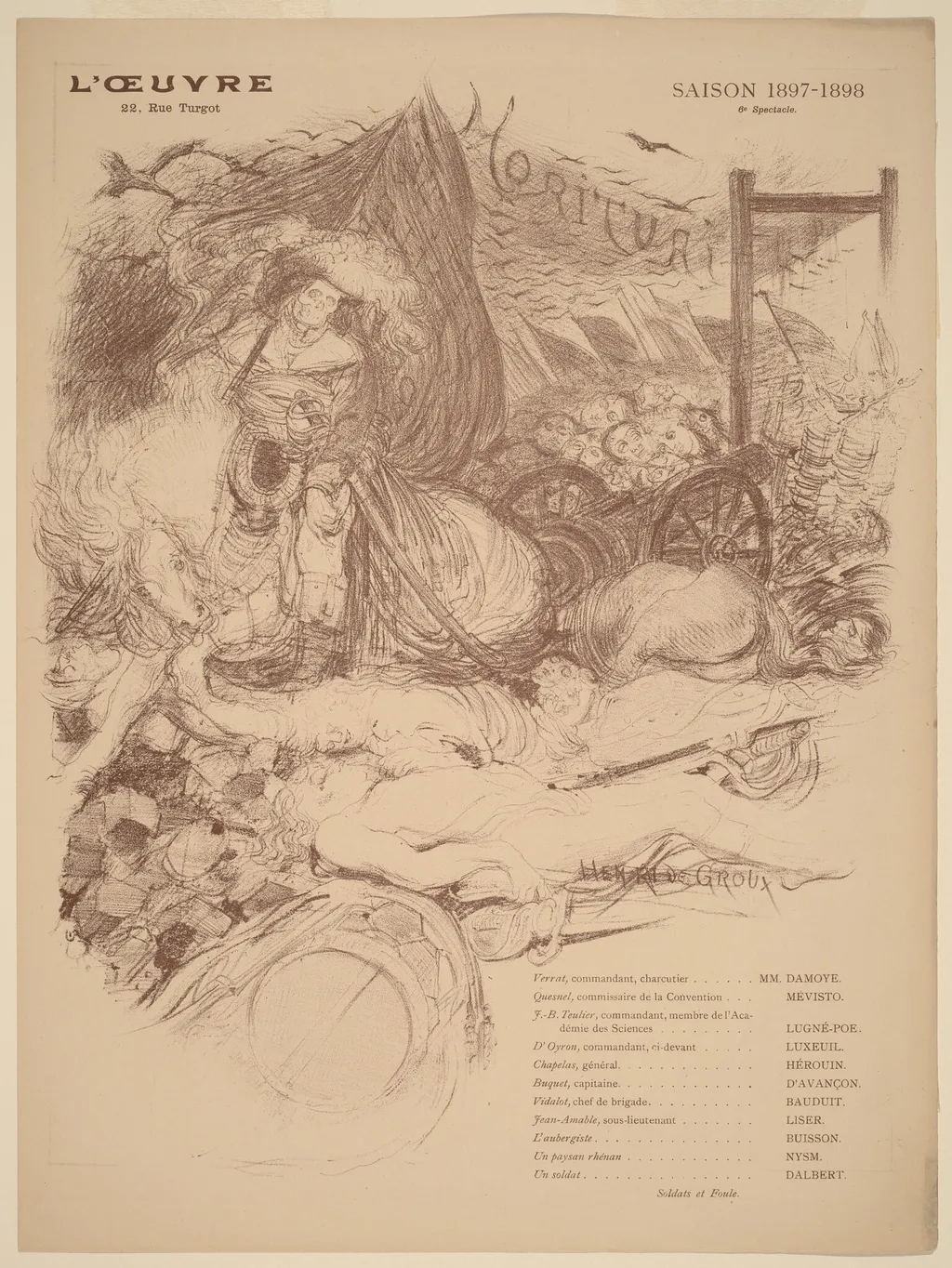Morituri, by Henri de Groux, ink, 1898