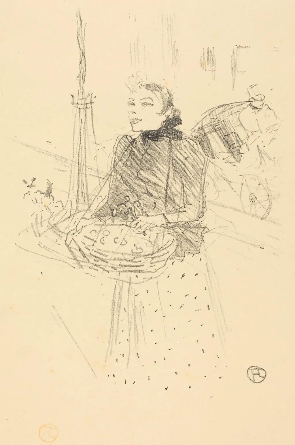 Achetez mes belles violettes, by Henri de Toulouse-Lautrec, ink, 1895