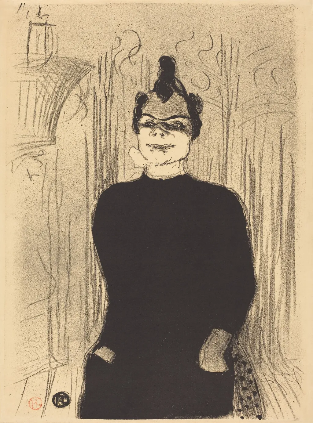 At La Gaiete Rochechouart: Nicolle (A La Gaieté Rochechouart: Nicolle), by Henri de Toulouse-Lautrec, ink, 1893