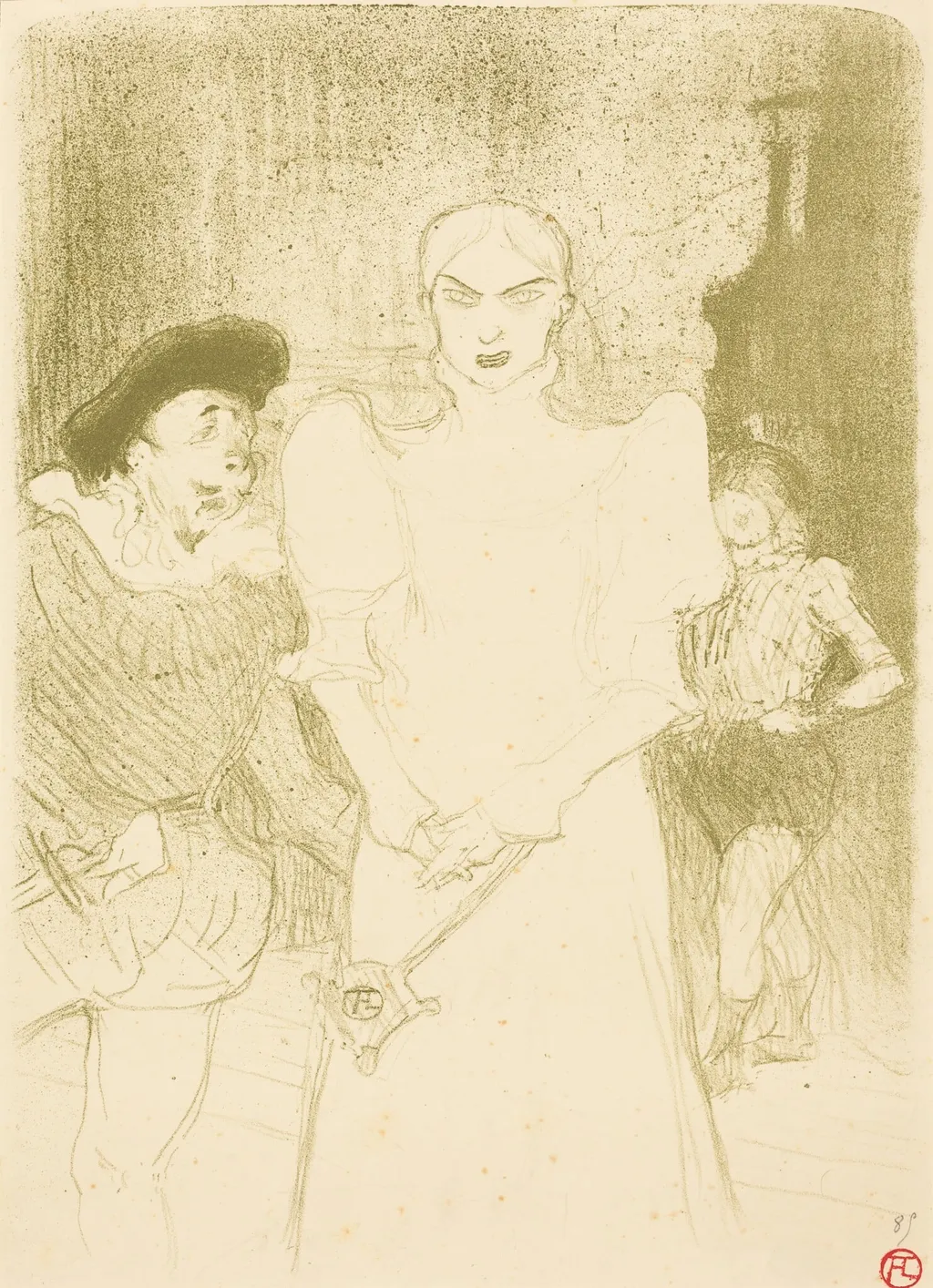 At the Opera: Mme. Caron in "Faust" (A l'opéra: Mme. Caron dans "Faust"), by Henri de Toulouse-Lautrec, ink, 1894